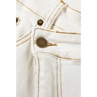 White Asymmetric Waist Design Stylish Denim Shorts - 10 US thumbnail