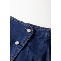 Bluing Asymmetric Wrapped Buttoned High Waist Denim Shorts - 10 US thumbnail