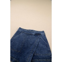 Ashleigh Blue Faux Wrapped Mini Denim Skort - 4 US thumbnail