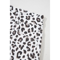 White Leopard Frayed Hem Denim Shorts - 8 US thumbnail