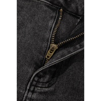 Carbon Grey Raw Hem High Waist Denim Shorts - 10 US thumbnail