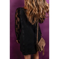 Black Sleeveless Shift Denim Dress - M thumbnail