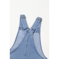 Beau Blue Wide Strap Button Front Pocketed Denim Mini Dress - XL thumbnail