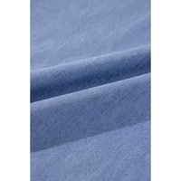 Myosotis Chambray Deep V Neck Bracelet Sleeve Maxi Dress - L thumbnail