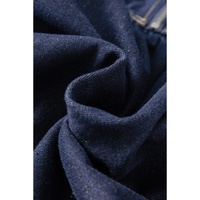 Dirty blue Zipped up Bodice Collared Short Puff Sleeve Denim Dress - XL thumbnail