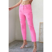 Azura Exchange Patchwork Straight Leg Jeans - 14 US thumbnail