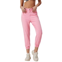 Azura Exchange Acid Wash Elastic Cuffed Jeans - 10 US thumbnail