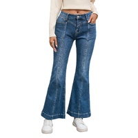 Azura Exchange High Waist Flare Jeans with Seam Stitching and Pockets - 8 US thumbnail