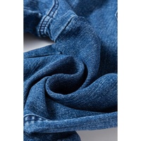 Sail Blue Mineral Wash Drawstring Waist Loose Straight Denim Pants - 8 US thumbnail