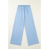 Myosotis Drawstring High Waist Wide Leg Denim Pants - L thumbnail