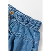 Dusk Blue Mineral Wash Button Fly Waist Wide Leg Jeans - 8 US thumbnail
