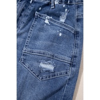 Ashleigh Blue Ripped Splattering Paint Rope Waist Cropped Straight Jeans - 6 US thumbnail