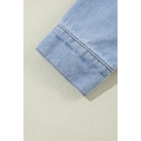 Blue Aztec Printed Denim Jacket - L thumbnail