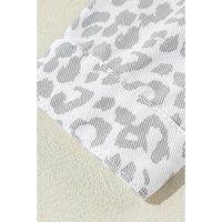 White Leopard Printed Flap Pocket Denim Jacket - S thumbnail