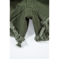 Moss Green Distressed Frayed Denim Romper - XL thumbnail