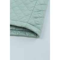 Green Quilted Pocketed Zip-up Cropped Jacket - S thumbnail