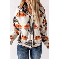 Gray Western Aztec Snap Buttoned Fleece Jacket - XL thumbnail