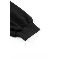 Black Flap Pocket Drawstring Hood Zip Up Jacket - S thumbnail