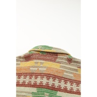 Yellow Western Aztec Print Button Flap Pocket Shacket - M thumbnail
