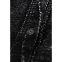 Black Vintage Distressed Mineral Wash Oversized Shacket - S thumbnail