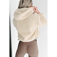 Jet Stream Zip-up Pocketed Hooded Sherpa Jacket - L thumbnail
