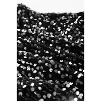 Black Sequined Open Front Cropped Jacket - XL thumbnail
