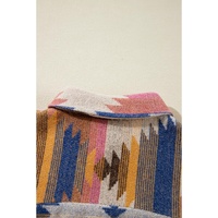 White Aztec Print Button Up Shacket - S thumbnail