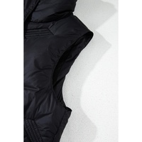 Black Quilted High Neck Zip Up Jacket Vest - 2XL thumbnail