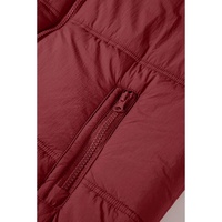 Clay Zip-up Side Pockets Hooded Puffer Vest - XL thumbnail