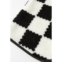 Black Checkered Sherpa Collared Jacket Vest - XL thumbnail