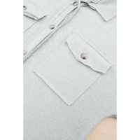 Azura Exchange Gray Contrast Flap Pockets Relaxed Shacket - S thumbnail