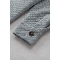Gray Retro Quilted Flap Pocket Button Shacket - XL thumbnail