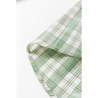 Green Checkered Print Loose Fit Buttoned Hooded Shacket - L thumbnail