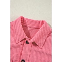 Bonbon Corduroy Flap Detail Button Up Split Shacket - L thumbnail