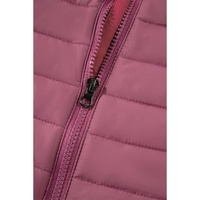 Burgundy Solid Color Quilted Zip-up Puffer Jacket - 2XL thumbnail