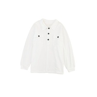 White Plus Size Long Sleeve Flap Pocket Henley Top - 2X thumbnail