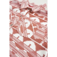 Pink Plus Size Aztec Print Chest Pocket Shacket - 1X thumbnail