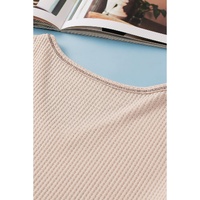 Khaki Plus Size Leopard Print Colorblock V Neck T Shirt - 1X thumbnail