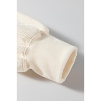 White Solid Color Waffle Knit Drop Shoulder Plus Size Sweatshirt - 1X thumbnail