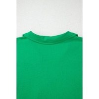 Bright Green Short Sleeve Turn-Down Collar Plus Size Blouse - 2X thumbnail