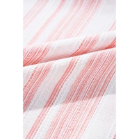 Pink Stripe Plus Size Tassel Tie Frilled Detail Short Sleeve Blouse - 1X thumbnail