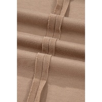 Light French Beige Flower Striped Patchwork Puff Sleeve Loose Sweatshirt - 1X thumbnail