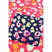 Plus Size Leopard Colorblock Short Sleeve Top - 2X thumbnail