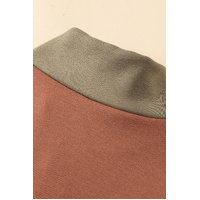 Gold Flame Plus Size Colorblock Exposed Seam Quarter Zip Sweatshirt - 1X thumbnail