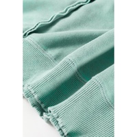 Mineral Blue Textured Patchwork Frilled Trim Plus Size Pullover Sweatshirt - 1X thumbnail