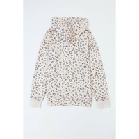 Printed Subtle Slit Plus Size Leopard Hoodie - 4X thumbnail