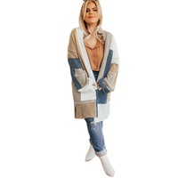 Multicolor Plus Size Colorblock Knit Cardigan - 3X thumbnail