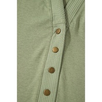 Green Plus Size Snap Buttons Front Knit Cardigan - 3X thumbnail