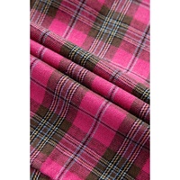 Red Plaid Print Waffle Knit Patchwork Plus Size Shirt - 2X thumbnail