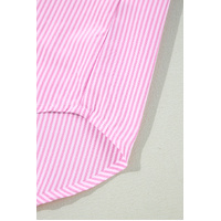 Pink Stripe Print Colorblock Plus Size Shirt - 2X thumbnail